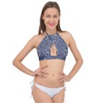 Nature Charm Drawing  Cross Front Halter Bikini Top