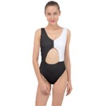 Elegnat BW Print Center Cut Out Swimsuit