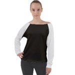 Elegnat BW Print Off Shoulder Long Sleeve Velour Top