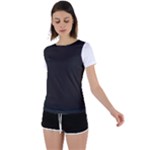 Elegnat BW Print Back Circle Cutout Sports T-Shirt