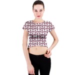 Bk Love In Pieces Print Pattern Design Crew Neck Crop Top