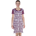 Bk Love In Pieces Print Pattern Design Short Sleeve Nightdress