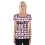 Bk Love In Pieces Print Pattern Design Cap Sleeve Top