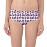 Bk Love In Pieces Print Pattern Design Mid-Waist Bikini Bottoms