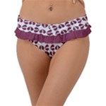 Bk Love In Pieces Print Pattern Design Frill Bikini Bottoms