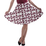 Bk Love In Pieces Print Pattern Design A-line Skater Skirt