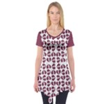 Bk Love In Pieces Print Pattern Design Short Sleeve Tunic 