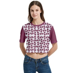 Women s Round Neck Short Sleeve Crop Top 