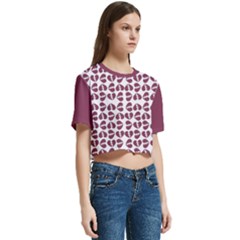 Women s Round Neck Short Sleeve Crop Top 