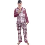 Bk Love In Pieces Print Pattern Design Men s Long Sleeve Satin Pajamas Set