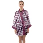 Bk Love In Pieces Print Pattern Design Long Sleeve Satin Kimono