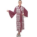 Bk Love In Pieces Print Pattern Design Maxi Velvet Kimono