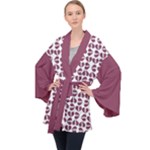 Bk Love In Pieces Print Pattern Design Long Sleeve Velvet Kimono 