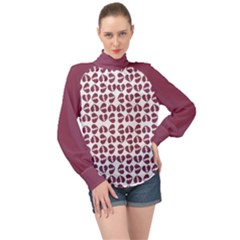 High Neck Long Sleeve Chiffon Top 