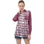 Bk Love In Pieces Print Pattern Design Long Sleeve Satin Shirt