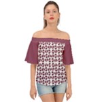 Bk Love In Pieces Print Pattern Design Off Shoulder Short Sleeve Top