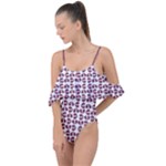 Bk Love In Pieces Print Pattern Design Drape Piece Swimsuit