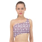 Bk Love In Pieces Print Pattern Design Spliced Up Bikini Top 