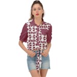 Bk Love In Pieces Print Pattern Design Tie Front Shirt 