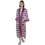 Bk Love In Pieces Print Pattern Design Maxi Satin Kimono