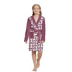 Bk Love In Pieces Print Pattern Design Kids  Long Sleeve Velvet Lounge Robe from ArtsNow.com