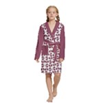 Bk Love In Pieces Print Pattern Design Kids  Long Sleeve Velvet Lounge Robe