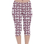 Love In Pieces Print Pattern Design Velvet Capri Leggings 