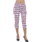 Love In Pieces Print Pattern Design Lightweight Velour Capri Leggings 