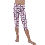 Love In Pieces Print Pattern Design Kids  Lightweight Velour Capri Leggings 