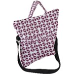 Love In Pieces Print Pattern Design Fold Over Handle Tote Bag