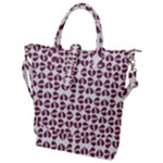 Love In Pieces Print Pattern Design Buckle Top Tote Bag