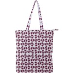 Love In Pieces Print Pattern Design Double Zip Up Tote Bag