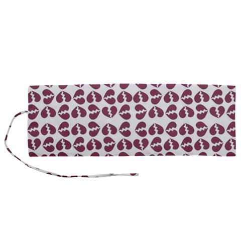 Love In Pieces Print Pattern Design Roll Up Canvas Pencil Holder (M) from ArtsNow.com