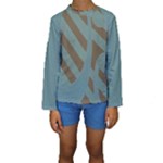 Earthbound Geometry Print Kids  Long Sleeve Swimwear