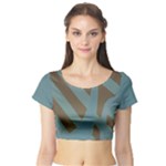 Earthbound Geometry Print Short Sleeve Crop Top