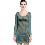 Earthbound Geometry Print Long Sleeve Bodycon Dress