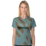 Earthbound Geometry Print V-Neck Sport Mesh T-Shirt