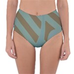 Earthbound Geometry Print Reversible High-Waist Bikini Bottoms