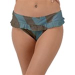 Earthbound Geometry Print Frill Bikini Bottoms