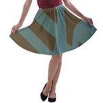 Earthbound Geometry Print A-line Skater Skirt