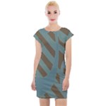 Earthbound Geometry Print Cap Sleeve Bodycon Dress