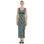 Earthbound Geometry Print Fitted Maxi Dress