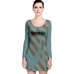 Earthbound Geometry Print Long Sleeve Velvet Bodycon Dress