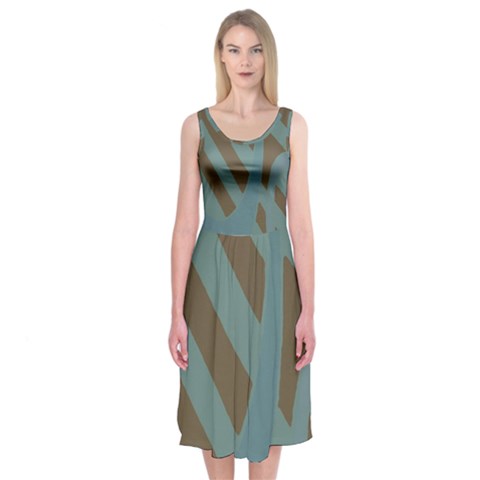 Earthbound Geometry Print Midi Sleeveless Dress from ArtsNow.com