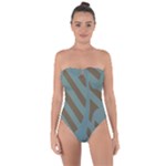 Earthbound Geometry Print Tie Back One Piece Swimsuit