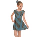 Earthbound Geometry Print Kids  Cap Sleeve Dress