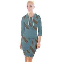 Quarter Sleeve Hood Bodycon Dress 