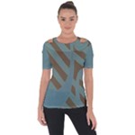 Earthbound Geometry Print Shoulder Cut Out Short Sleeve Top