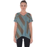 Earthbound Geometry Print Cut Out Side Drop T-Shirt