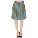 Earthbound Geometry Print Velvet High Waist Skirt